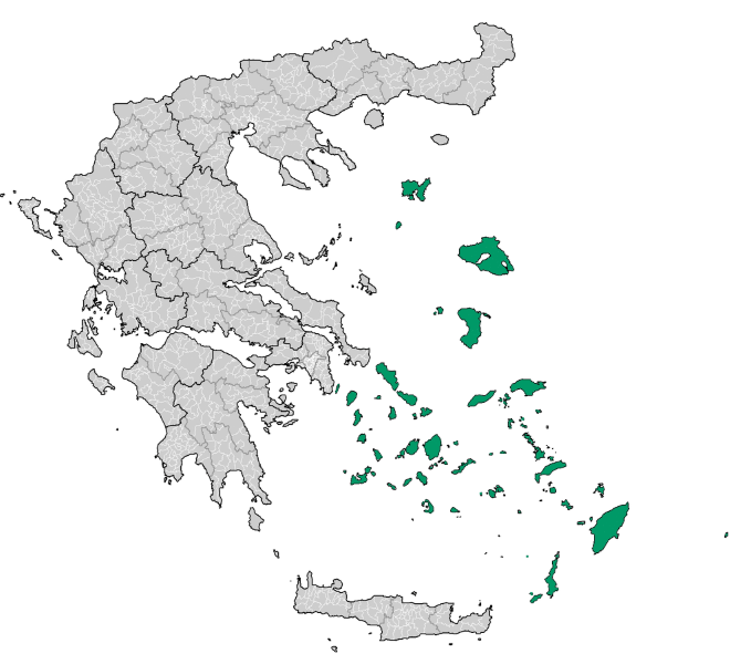 Эгейские острова, регионы Греции