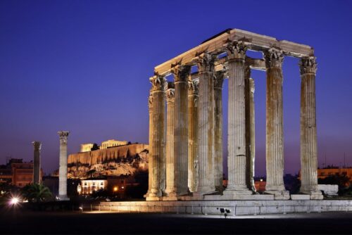 Храм Зевса Олимпийского, достопримечательности Греции.